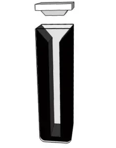 Semi-micro cuvette with black walls and lid