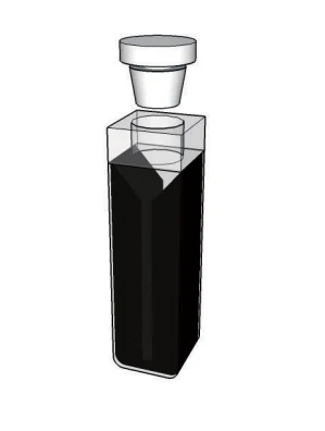 Semi-micro cuvette with black walls and Teflon stopper