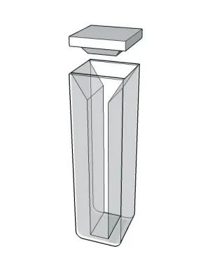 semi-micro cuvette with frosted walls and lid