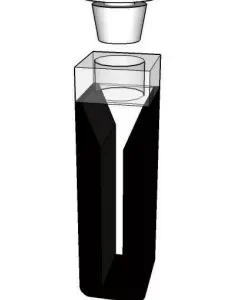 Semi-micro cuvette with black walls and Teflon stopper