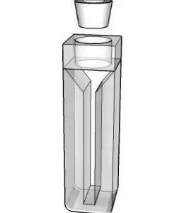 Micro cuvette with frosted walls and stopper