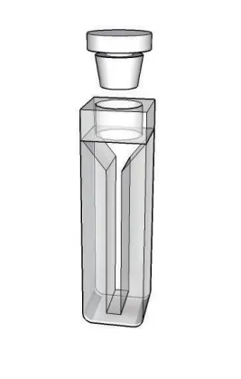 Micro cuvette with frosted walls and stopper